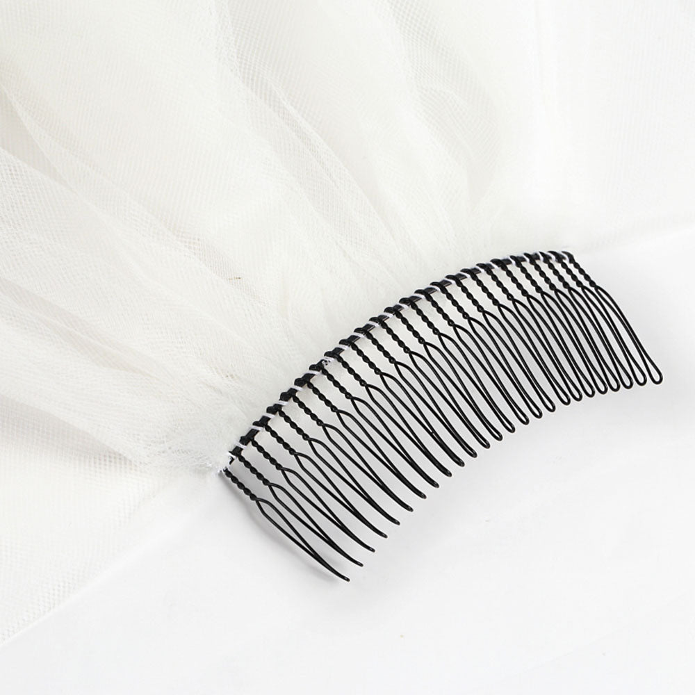 【SALE】ブライダルアクセサリー【ウエディングベール 】V3034-1(Sサイズ0.6+1M)W