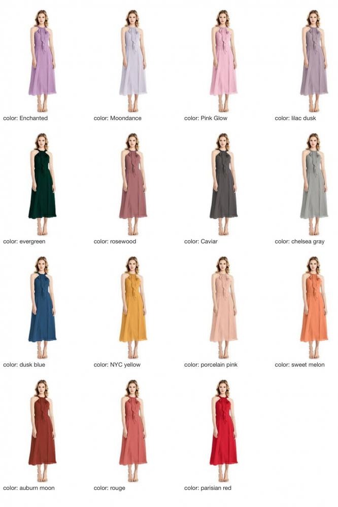 JP1028 Jenny Packham ジェニーパッカム ブライズメイド ホルターネック ミディドレス 79色 【結婚式 ブライズメイド アッシャー オーダーメイド】