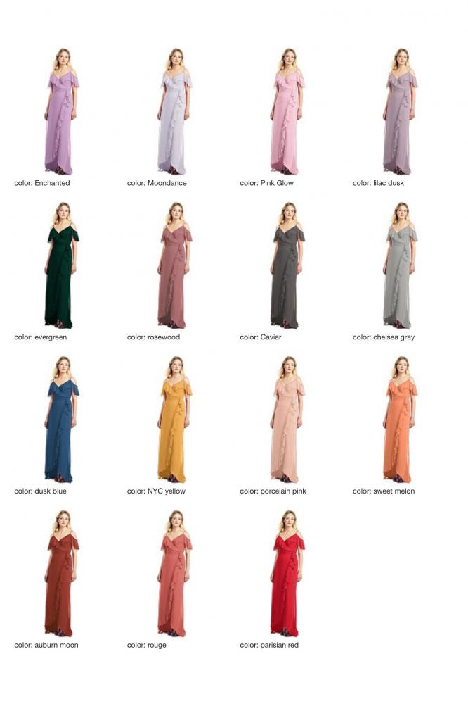 JP1040 jenny Packham ジェニーパッカム ブライズメイド オフショルダー ロングドレス 79色 【結婚式 ブライズメイド アッシャー オーダーメイド】