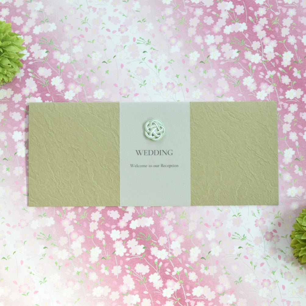 【結婚式 招待状セット】小春 緑 (印刷込み)【結婚式 ペーパー 招待状】