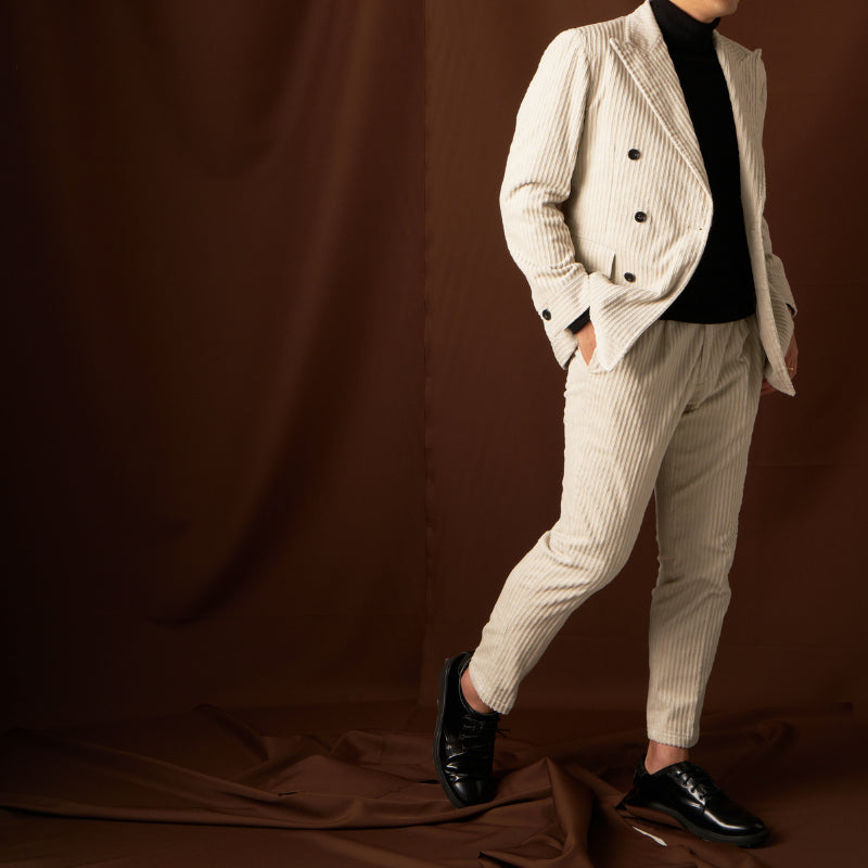 Corduroy Double/ホワイト 【結婚式 タキシード】