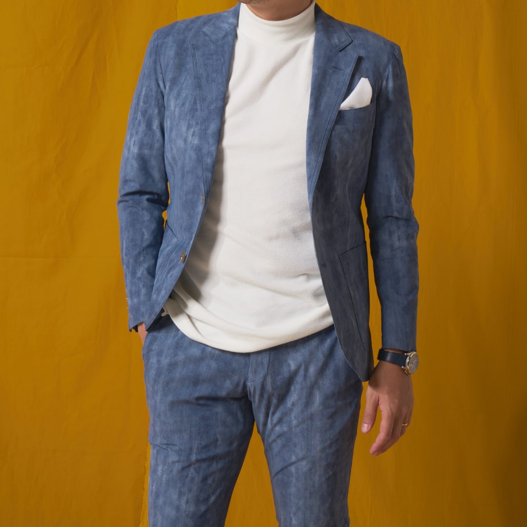 Wash Denim Single/ブルー【結婚式 タキシード】