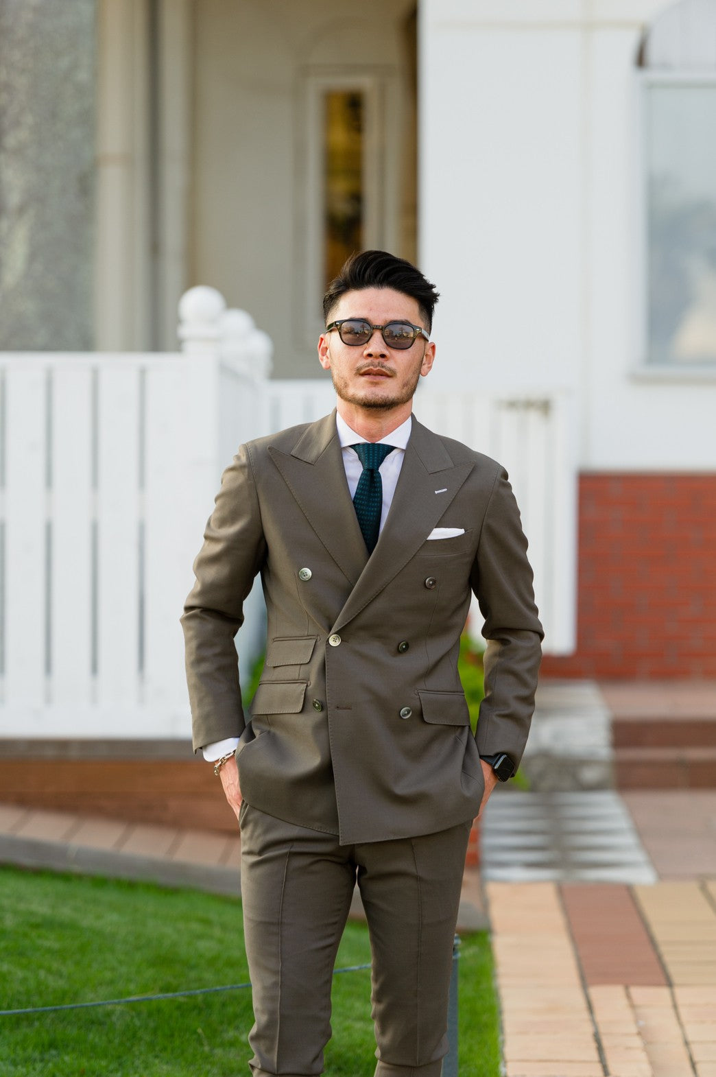 カーキダブルスーツ【結婚式 タキシード オーダーメイド】 – 結婚式