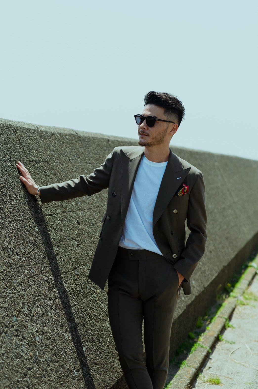 カーキダブルスーツ【結婚式 タキシード オーダーメイド】