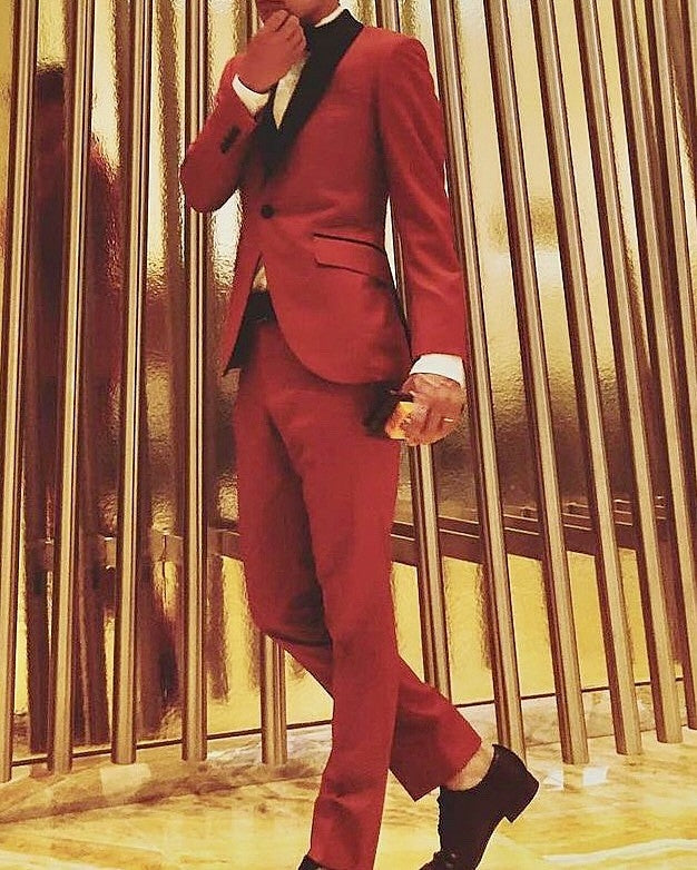 CORDY特典あり】ベスト付きタキシード/レッド【結婚式 タキシード