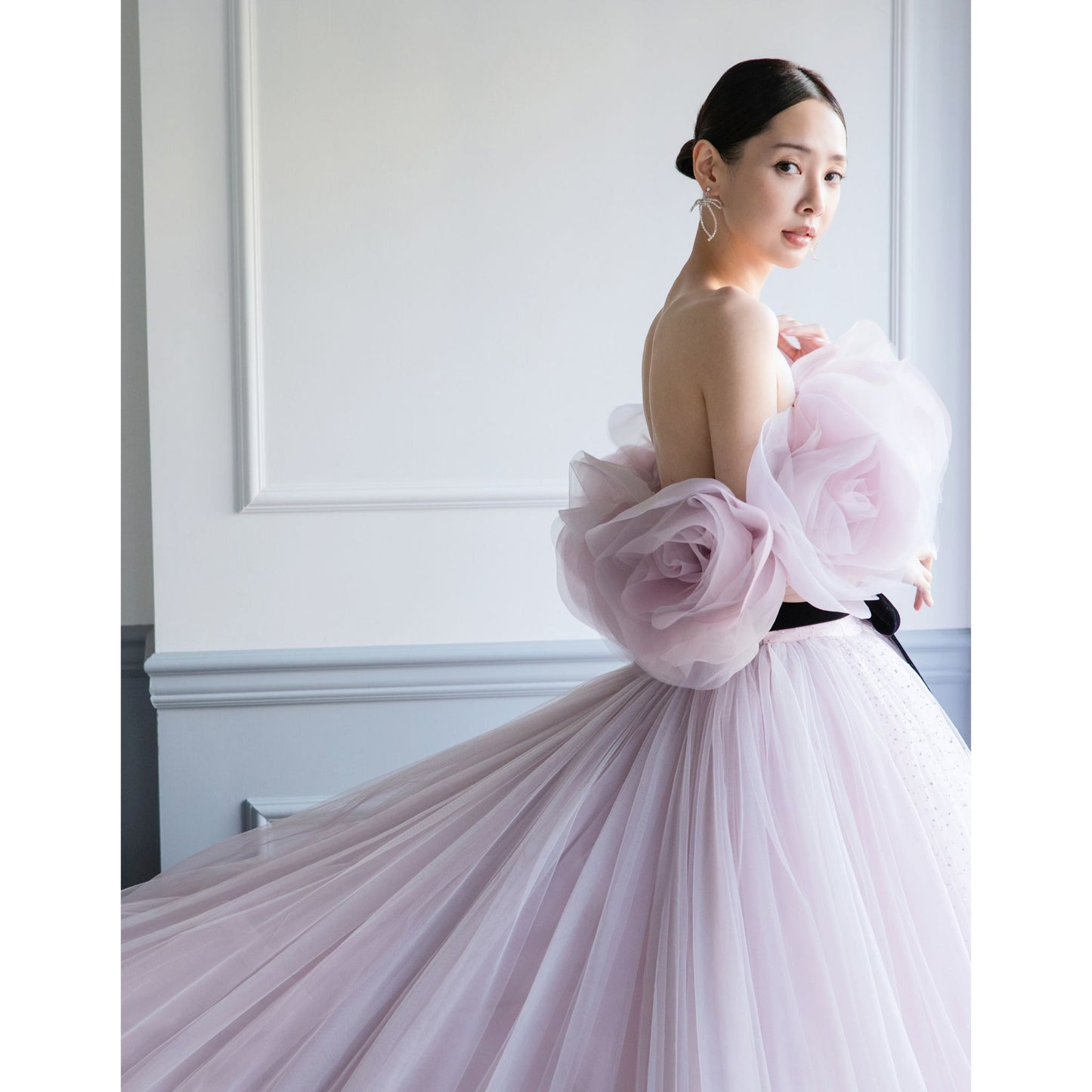 NOA0057_pink_flowercape【結婚式 カラードレス オーダーメイド】