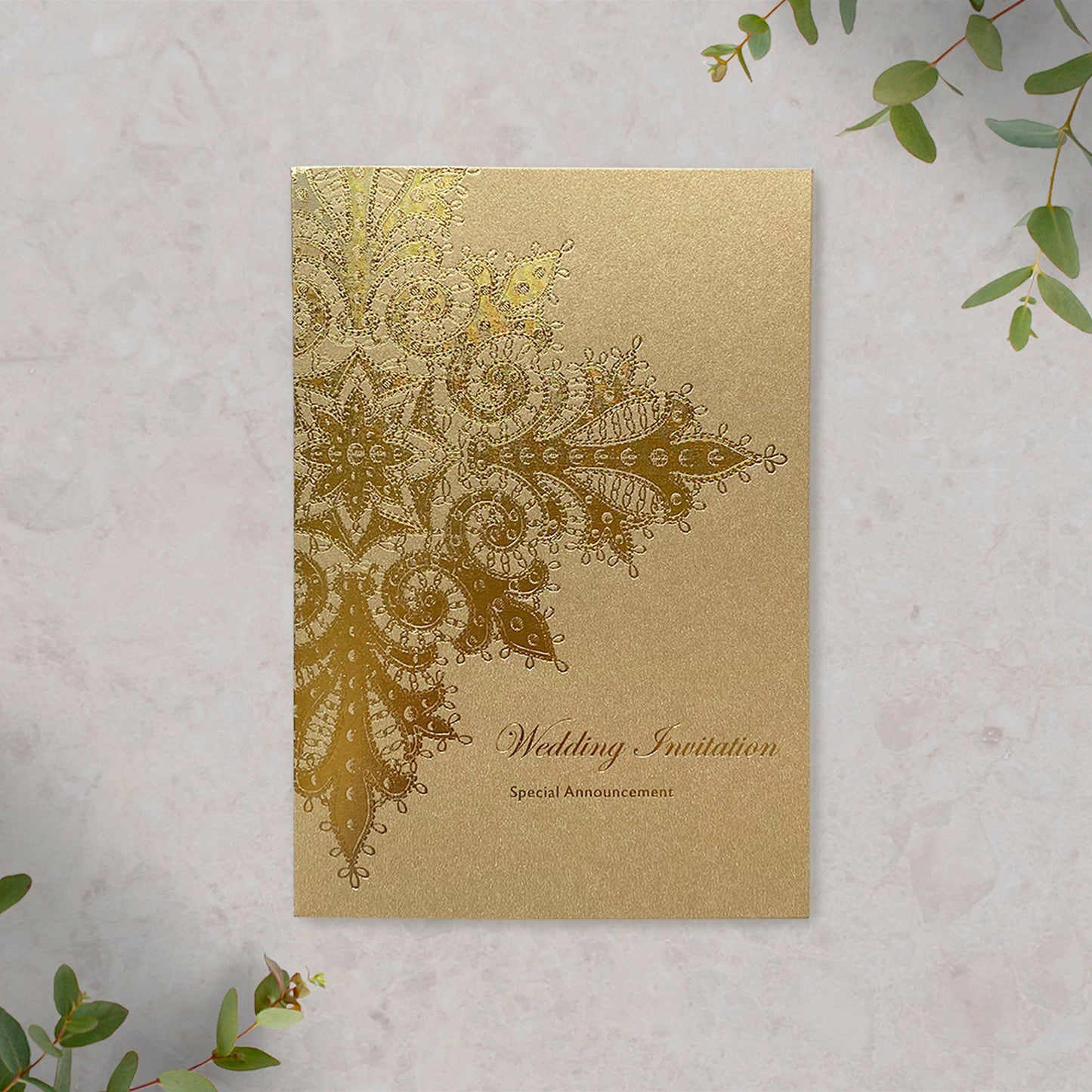 招待状 「 ソレイユ ゴールド 」 手作りキット | 結婚式 パーティー【結婚式 ペーパー 招待状】