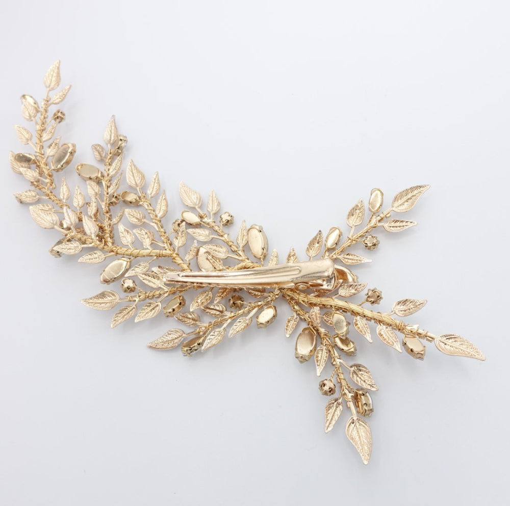 【ヘッドドレス】ボタニカル リーフ&ビジュー ブライダルアクセサリー 【結婚式 ヘアアクセサリー】