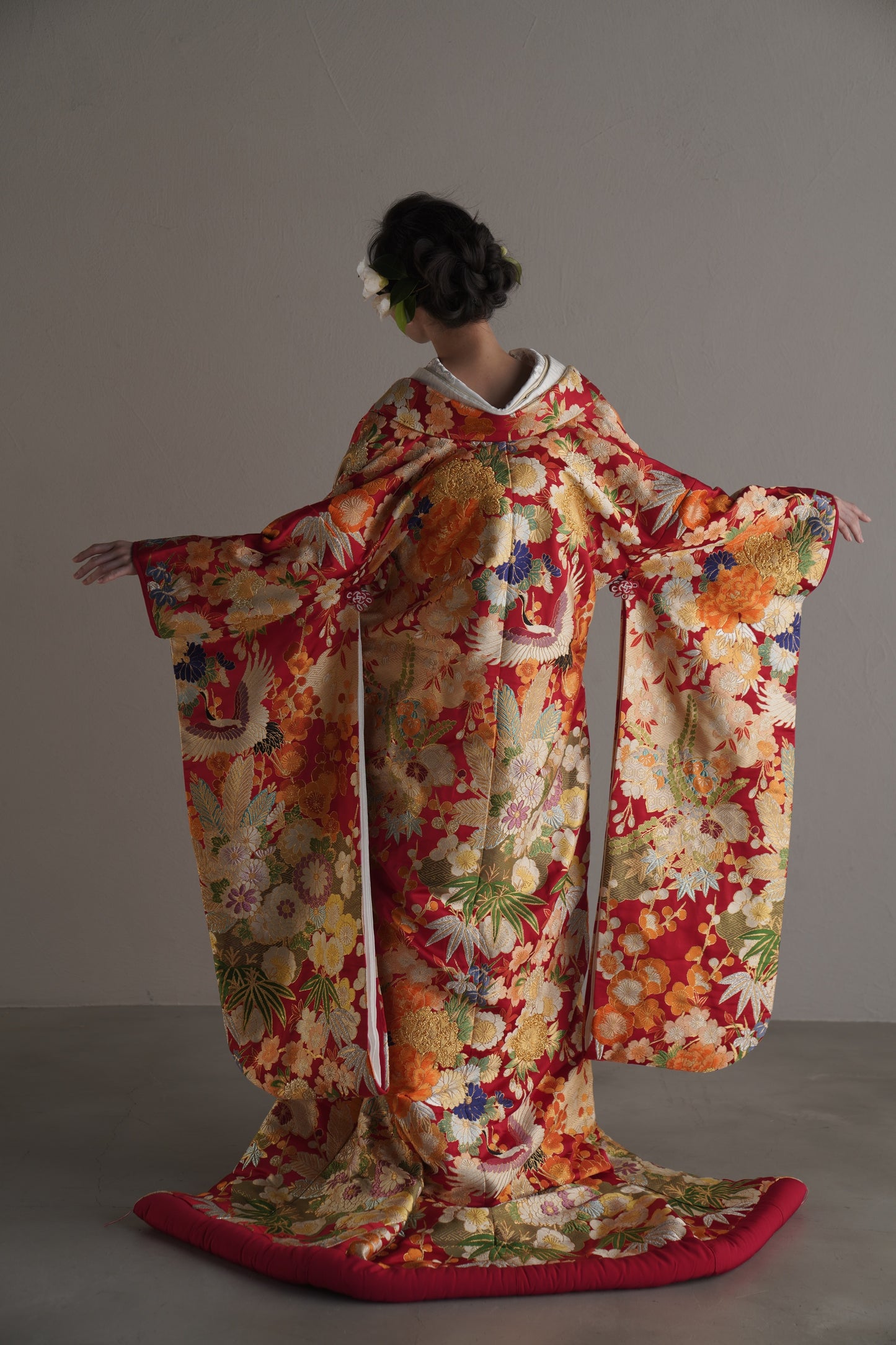 朱金瑞花【結婚式 和装 色打掛 レンタル】