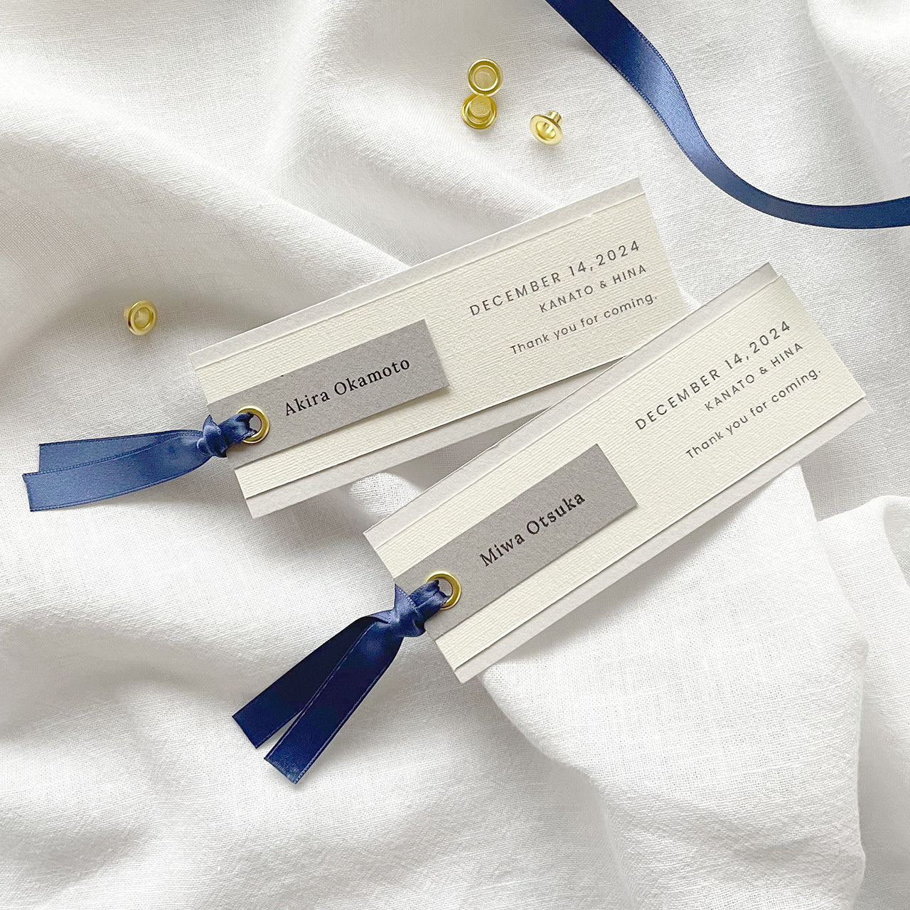 しおり型席札“shiori”[gray]|Aタイプ【結婚式 ペーパー 席札】 – 結婚