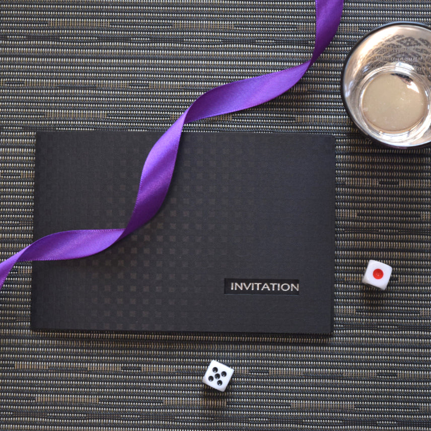 【結婚式 招待状セット】 ヴェリタ ブラック (印刷込み)【結婚式 ペーパー 招待状】