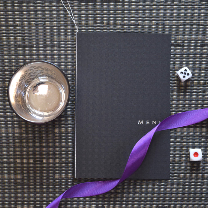 メニュー (印刷込み) ヴェリタ ブラック 結婚式 メニュー【結婚式 ペーパー メニュー表】