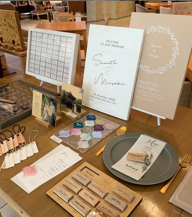 【結婚式 席札】ウッドブロック【結婚式 ペーパー 席札】