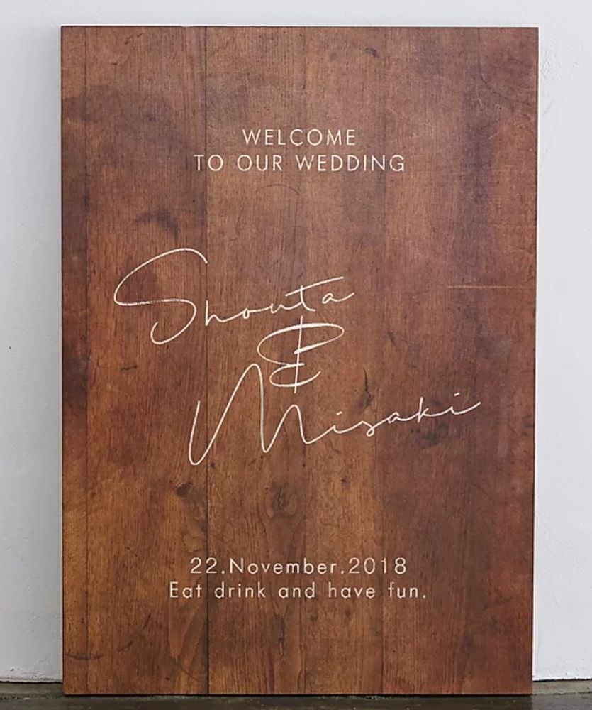 【ウェルカムボード】ナチュラル デザインMミッドブラウン 【結婚式 ウェルカムボード オーダーメイド】