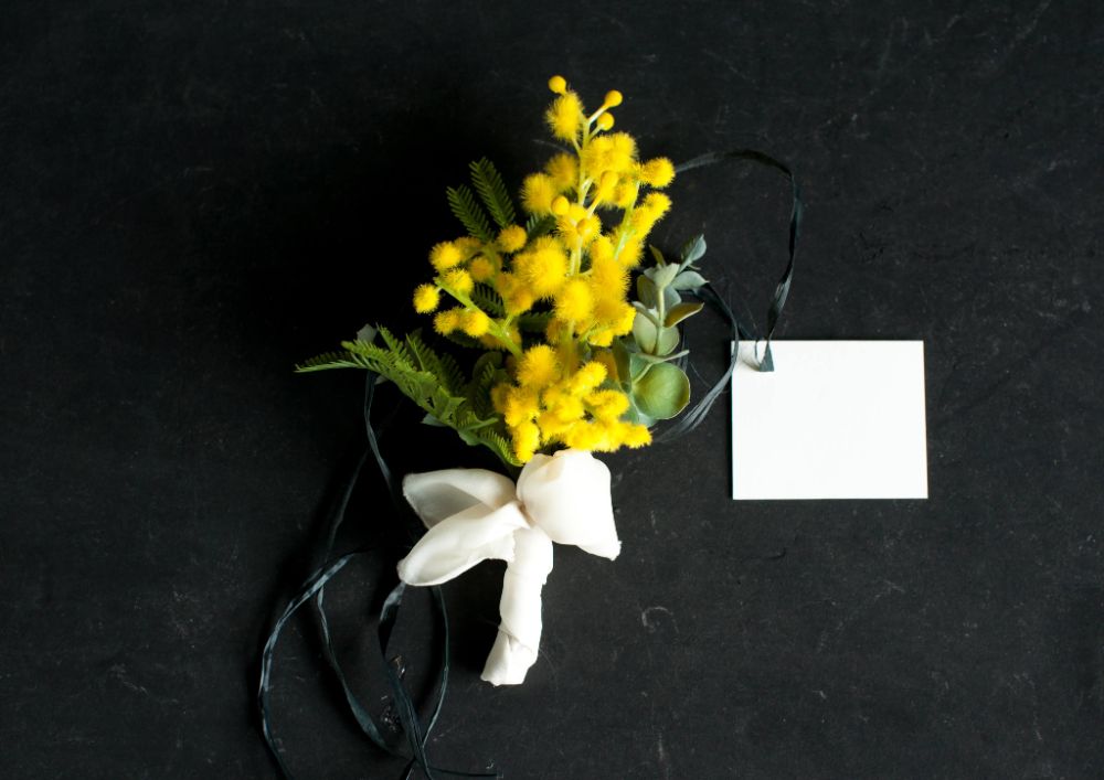 【造花】Natural-Garden ミモザとユーカリのグランブーケ 【結婚式 フラワー 造花 ブーケ ブートニア】