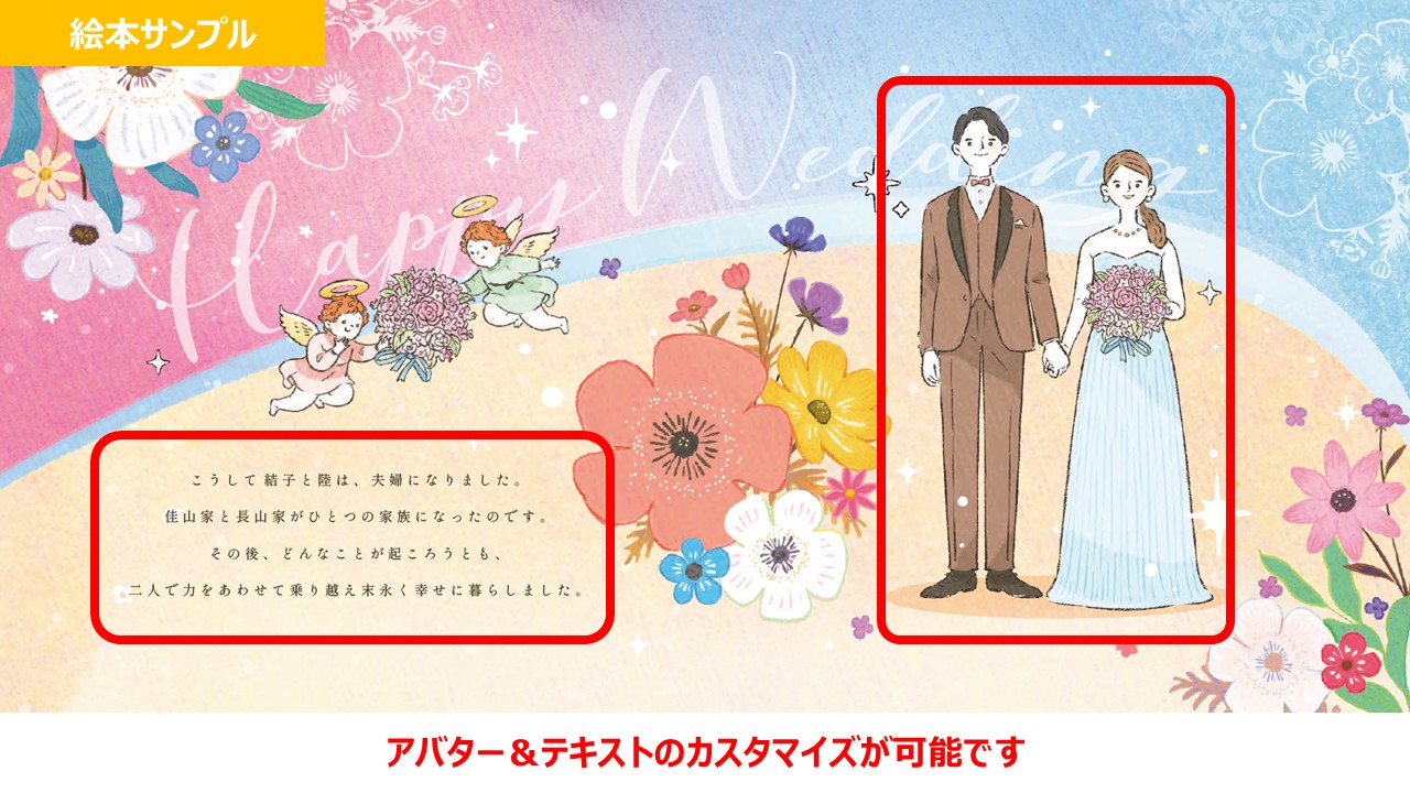 ウェディング絵本「ノアエール～THANKS～」(親御さん贈呈用2冊セット)カスタマイズ絵本【結婚式 ギフト 両親プレゼント】