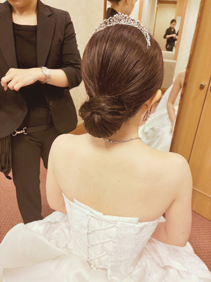 【東京23区内出張無料】リハ付き 洋装1着(当日ヘアメイク・ドレスフィッティング・新郎様お支度・撮影サポート有) 結婚式 ブライダル ヘアメイク 持ち込み美容師 【結婚式 ヘアメイク 新郎 新婦】