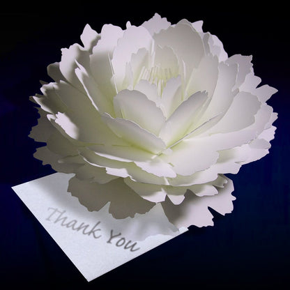 〈ピオニー〉咲くようにひらく 花のサンキューカード・席札 【結婚式 挙式 披露宴 演出グッズ】