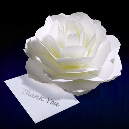 〈ローズ〉咲くようにひらく 花のサンキューカード・席札 【結婚式 挙式 披露宴 演出グッズ】