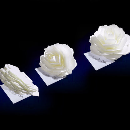 〈ローズ〉咲くようにひらく 花のサンキューカード・席札 【結婚式 挙式 披露宴 演出グッズ】