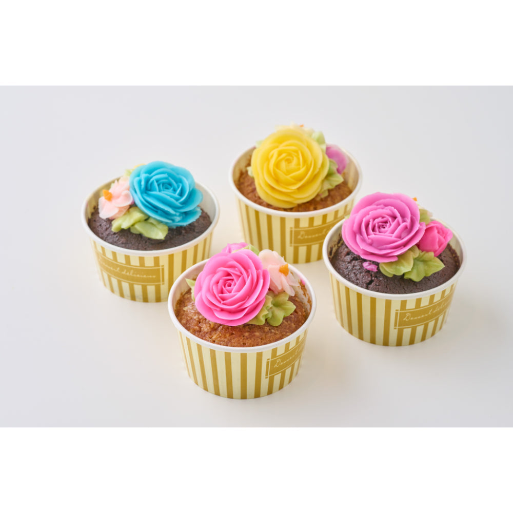 食べられるお花のカップケーキ(4個入り)