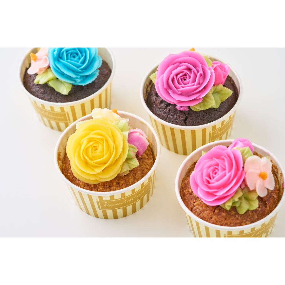 食べられるお花のカップケーキ(4個入り)