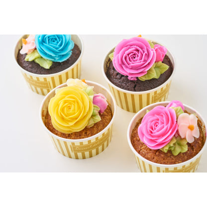 食べられるお花のカップケーキ(4個入り)