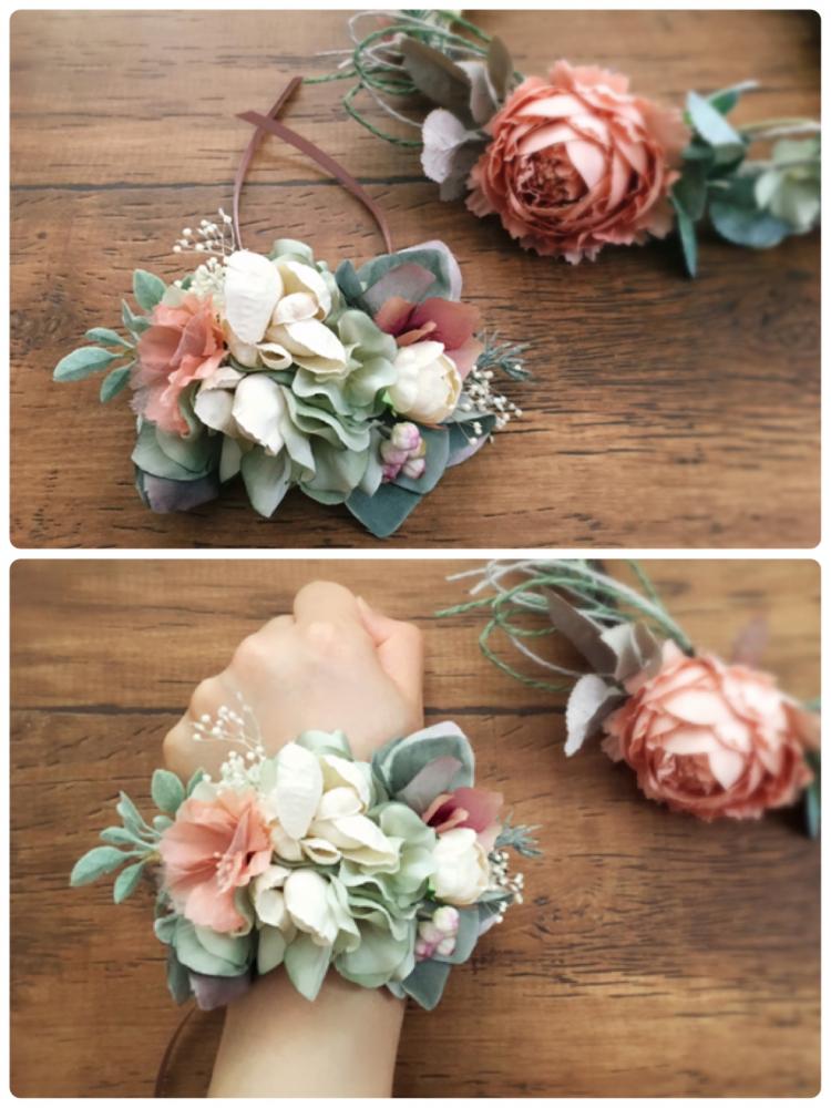 プリザーブドブーケ&ブートニア&ヘアアクセサリー　3点セット プリザーブドブーケ&ブートニア&ヘアアクセサリー 3点セット 【公式通販】