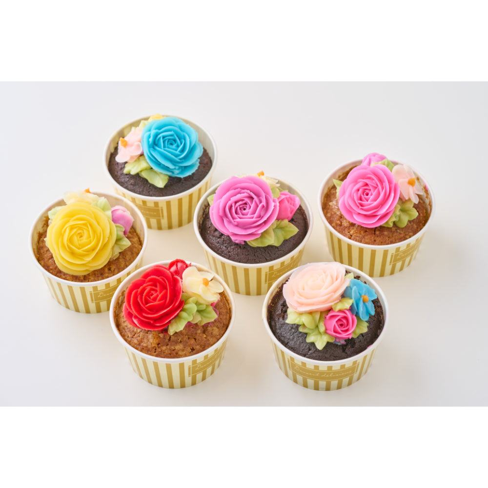 食べられるお花のカップケーキ(6個入り)