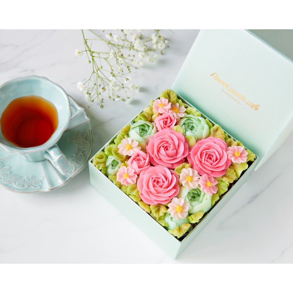 食べられるお花のボックスフラワーケーキ(Green garden) – 結婚式準備