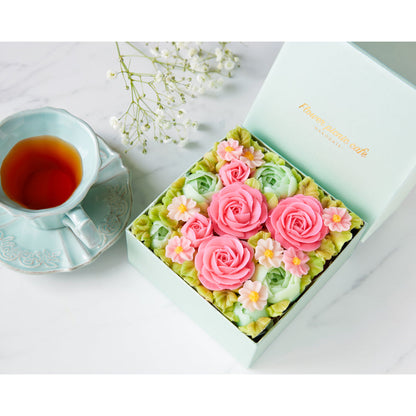 食べられるお花のボックスフラワーケーキ(Green garden)