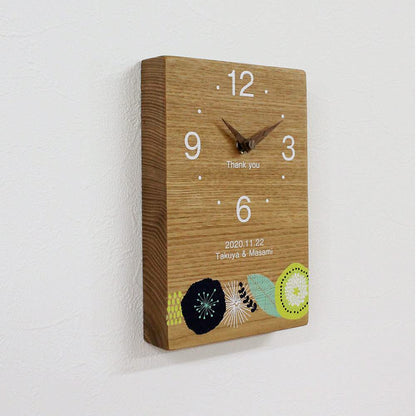 【木目でつながる3連時計】 北欧シリーズ flower 【結婚式 ギフト 両親プレゼント 時計】