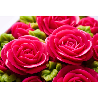 食べられるお花のボックスフラワーケーキ(Elegant pink)