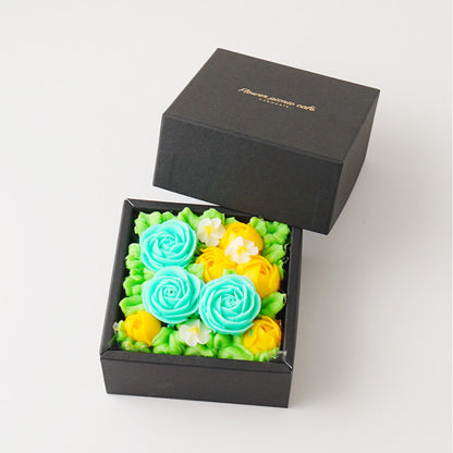 食べられるお花のミニボックスケーキ(Mint blue)