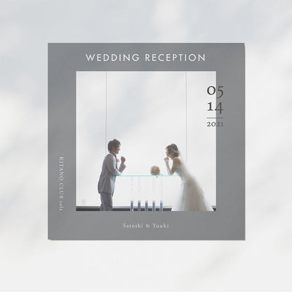 【席次表あり】プロフィールブック | 正方形・8P (BLUE GRAY) / 10部セット【結婚式 ペーパー プロフィールブック】