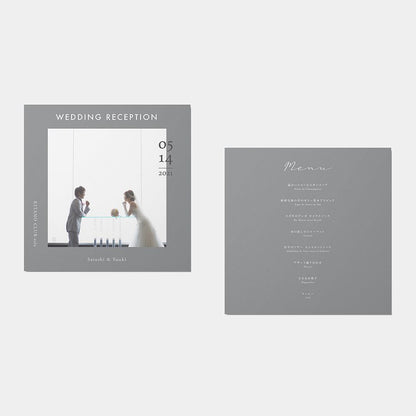 【席次表あり】プロフィールブック | 正方形・8P (BLUE GRAY) / 10部セット【結婚式 ペーパー プロフィールブック】