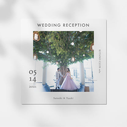 【席次表あり】プロフィールブック | 正方形・8P (WHITE) / 10部セット【結婚式 ペーパー プロフィールブック】