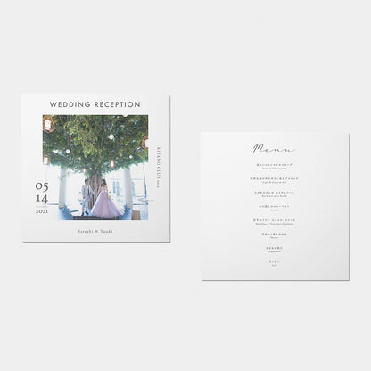 【席次表あり】プロフィールブック | 正方形・8P (WHITE) / 10部セット【結婚式 ペーパー プロフィールブック】