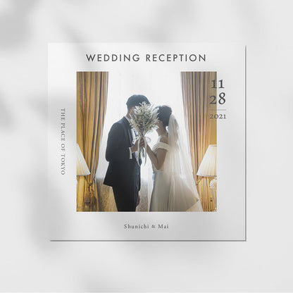 【席次表なし】プロフィールブック | 正方形・8P (WHITE) / 10部セット【結婚式 ペーパー プロフィールブック】