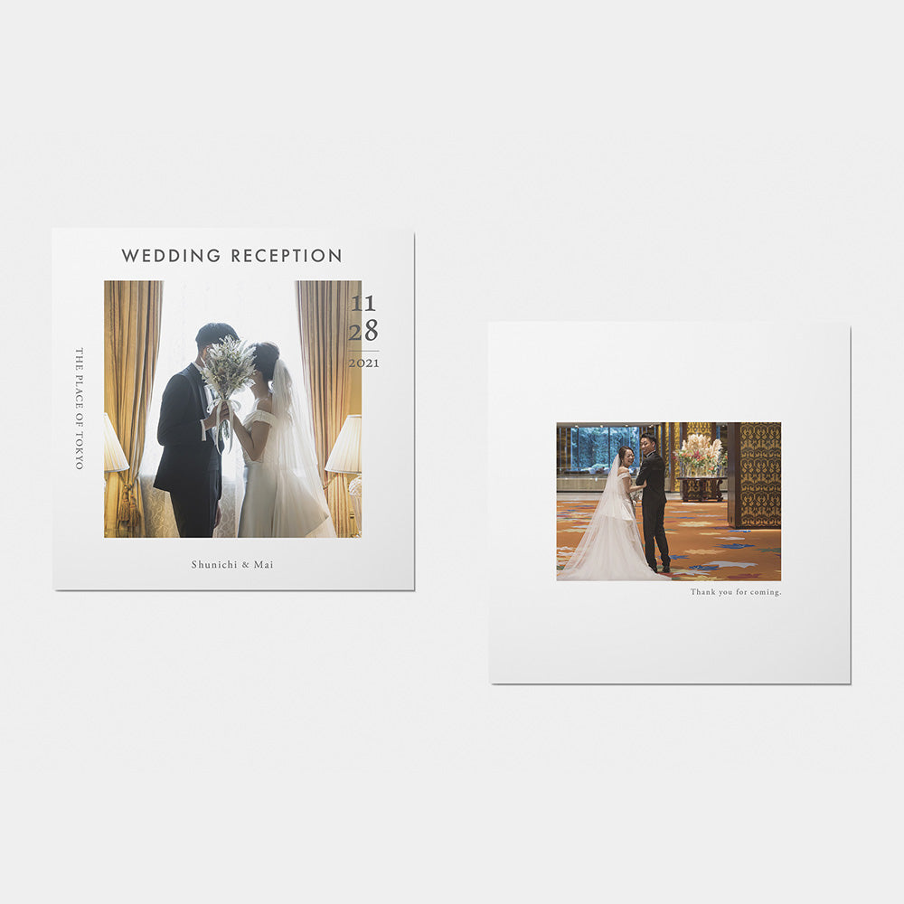 【席次表なし】プロフィールブック | 正方形・8P (WHITE) / 10部セット【結婚式 ペーパー プロフィールブック】