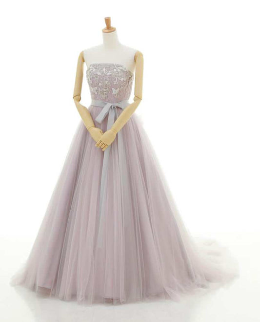 04211940 ピンクグレー 【結婚式 カラードレス レンタル】