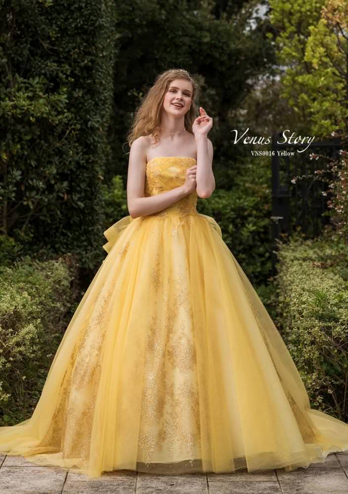 Venus Story VNS0016 Yellow 【結婚式 カラードレス レンタル】