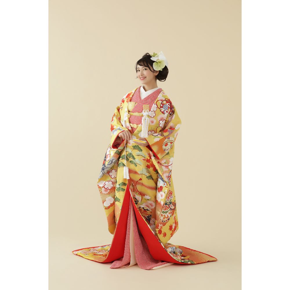 吉野山遊花図 【結婚式 和装 色打掛 レンタル】