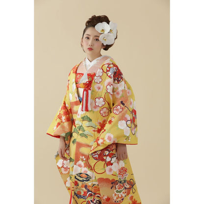 吉野山遊花図 【結婚式 和装 色打掛 レンタル】