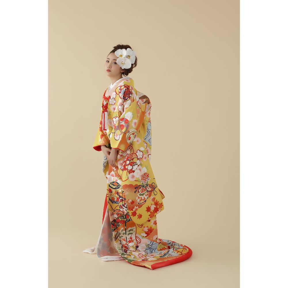 吉野山遊花図 【結婚式 和装 色打掛 レンタル】