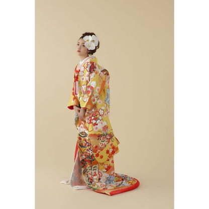 吉野山遊花図 【結婚式 和装 色打掛 レンタル】