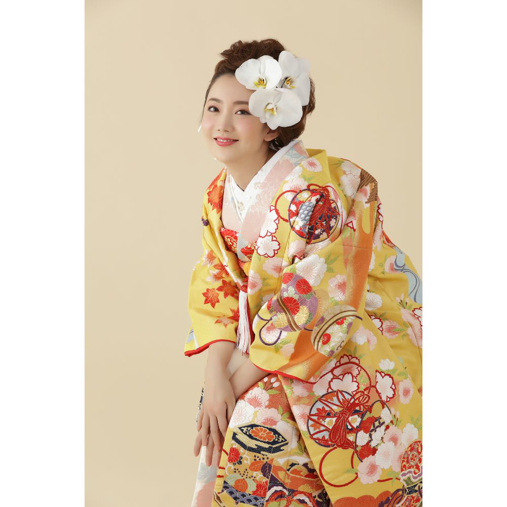 吉野山遊花図 【結婚式 和装 色打掛 レンタル】