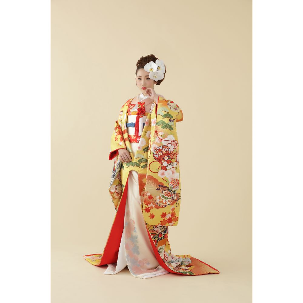 吉野山遊花図 【結婚式 和装 色打掛 レンタル】