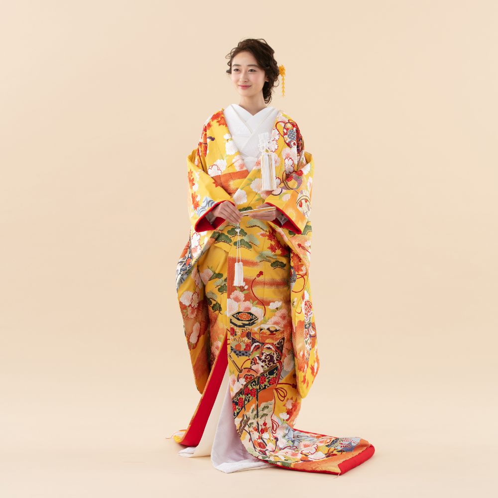 吉野山遊花図 【結婚式 和装 色打掛 レンタル】