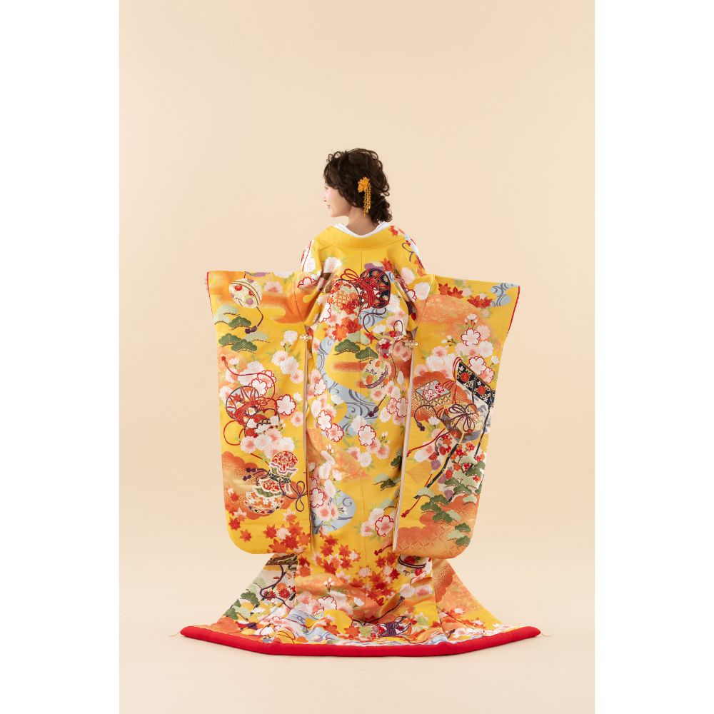 吉野山遊花図 【結婚式 和装 色打掛 レンタル】